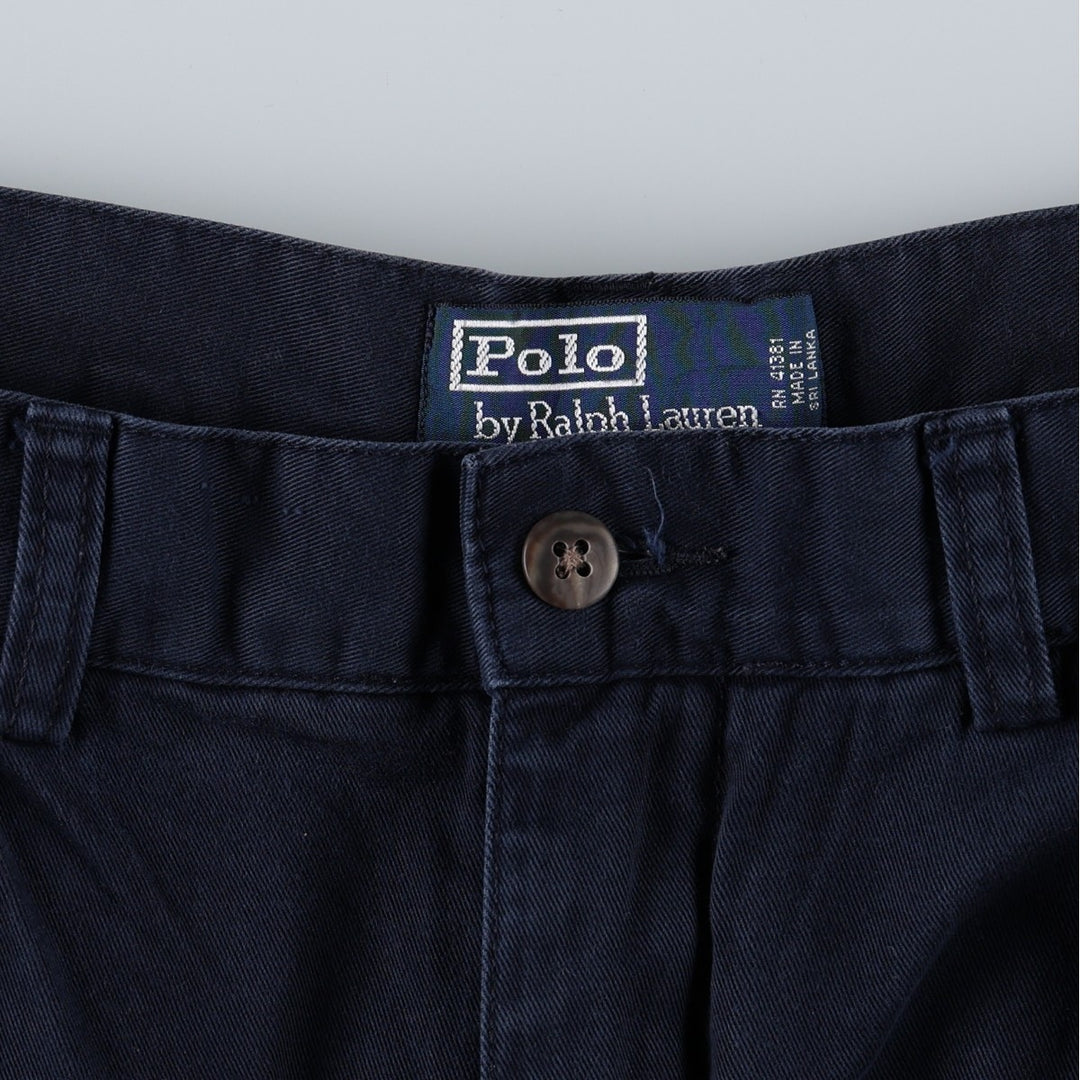Ralph Lauren POLO by Ralph Lauren TYLER SHORT Two-pleat chino shorts, short pants, men's size W34 cotton navy blue type Vintage Second Hand