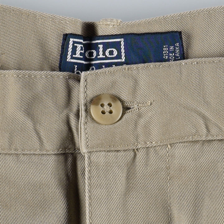 Ralph Lauren POLO by Ralph Lauren ANDREW SHORT Two-pleat chino shorts, short pants, men's size W35 cotton Beige type Vintage Second Hand