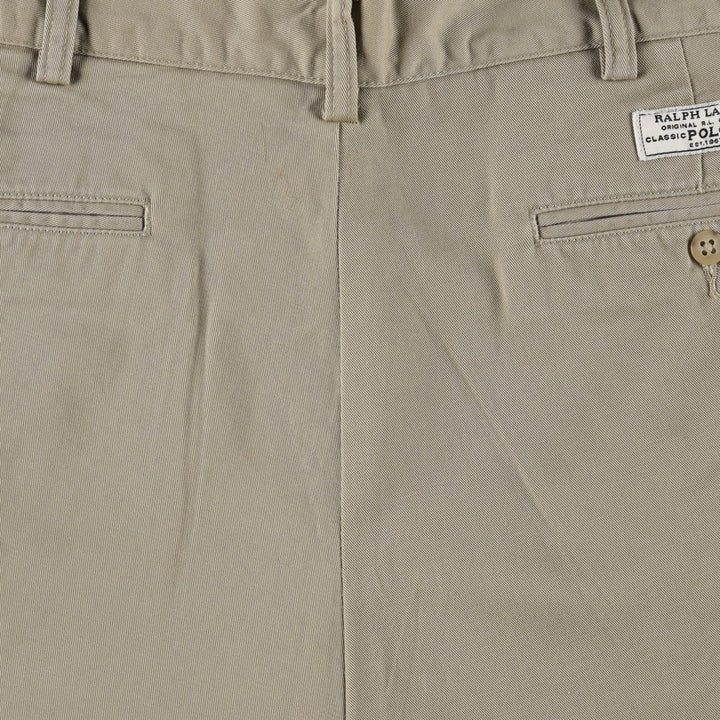 Ralph Lauren POLO by Ralph Lauren ANDREW SHORT Two-pleat chino shorts, short pants, men's size W35 cotton Beige type Vintage Second Hand