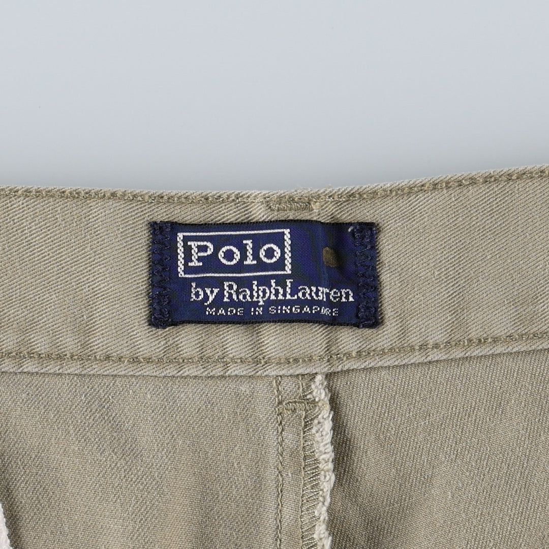Ralph Lauren POLO by Ralph Lauren Two-pleat Chino Shorts, Men's Size W34 cotton Beige type Vintage Second Hand