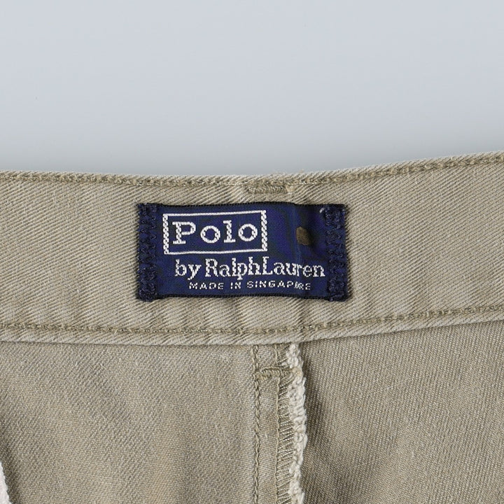 Ralph Lauren POLO by Ralph Lauren Two-pleat Chino Shorts, Men's Size W34 cotton Beige type Vintage Second Hand