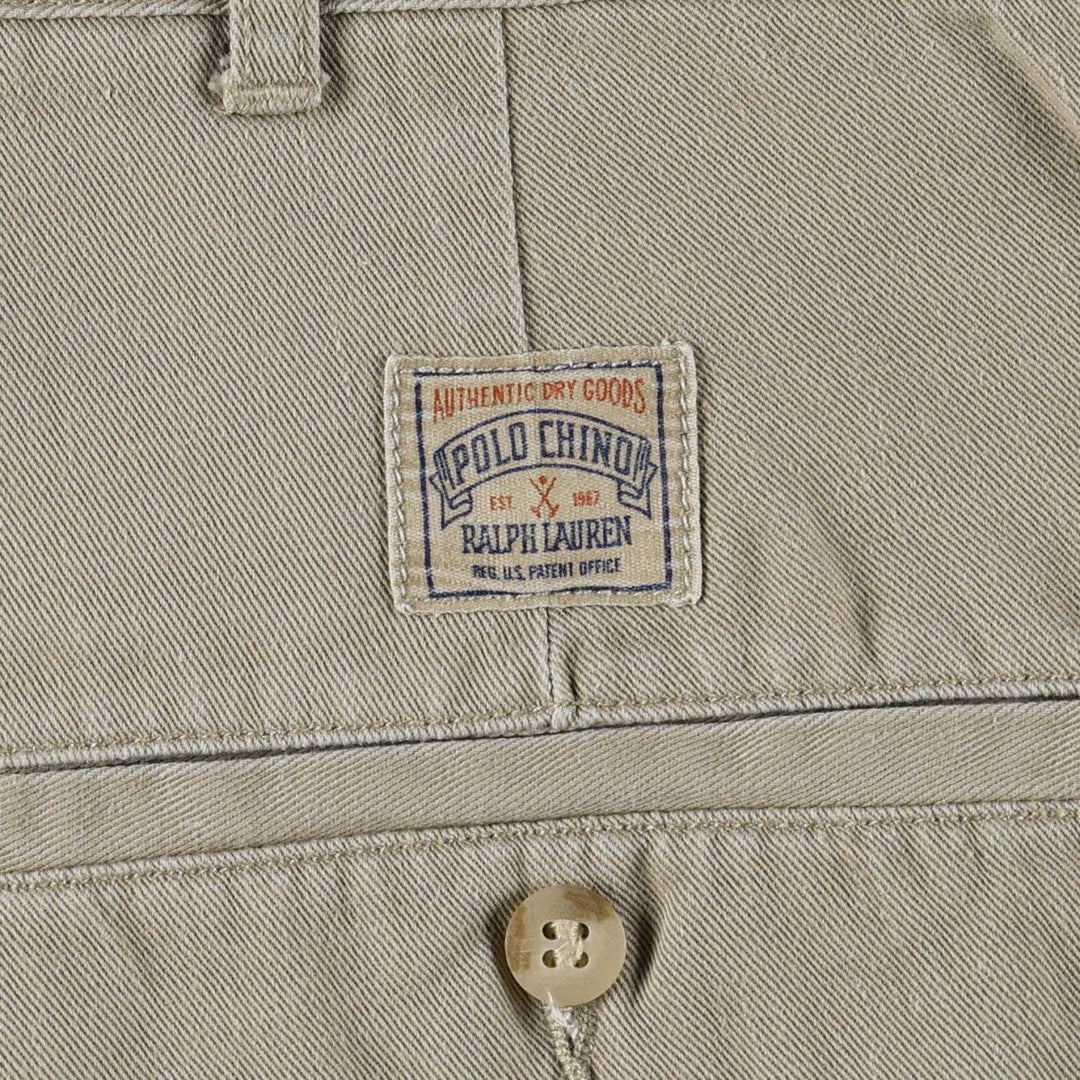 Ralph Lauren POLO by Ralph Lauren Two-pleat Chino Shorts, Men's Size W34 cotton Beige type Vintage Second Hand