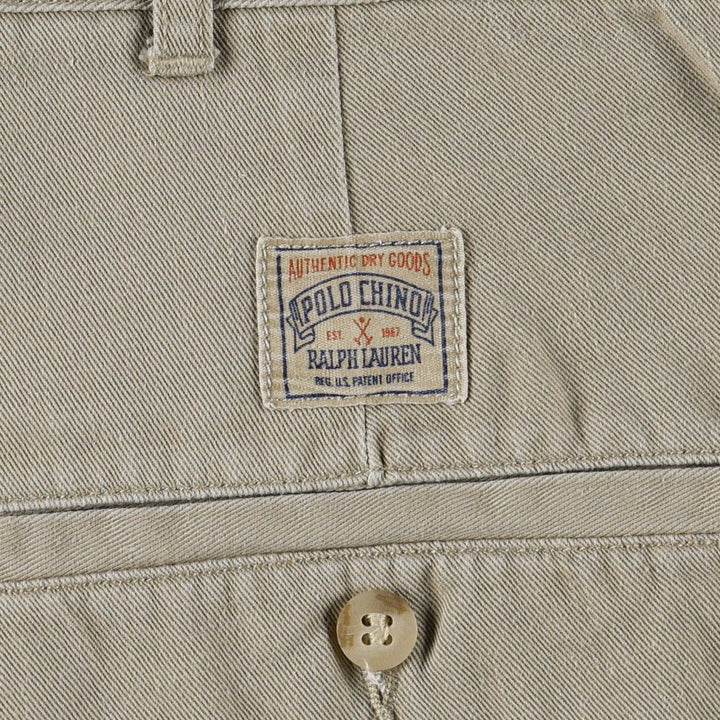Ralph Lauren POLO by Ralph Lauren Two-pleat Chino Shorts, Men's Size W34 cotton Beige type Vintage Second Hand