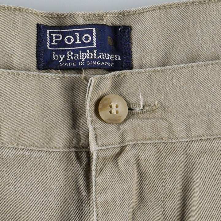 Ralph Lauren POLO by Ralph Lauren Two-pleat Chino Shorts, Men's Size W34 cotton Beige type Vintage Second Hand