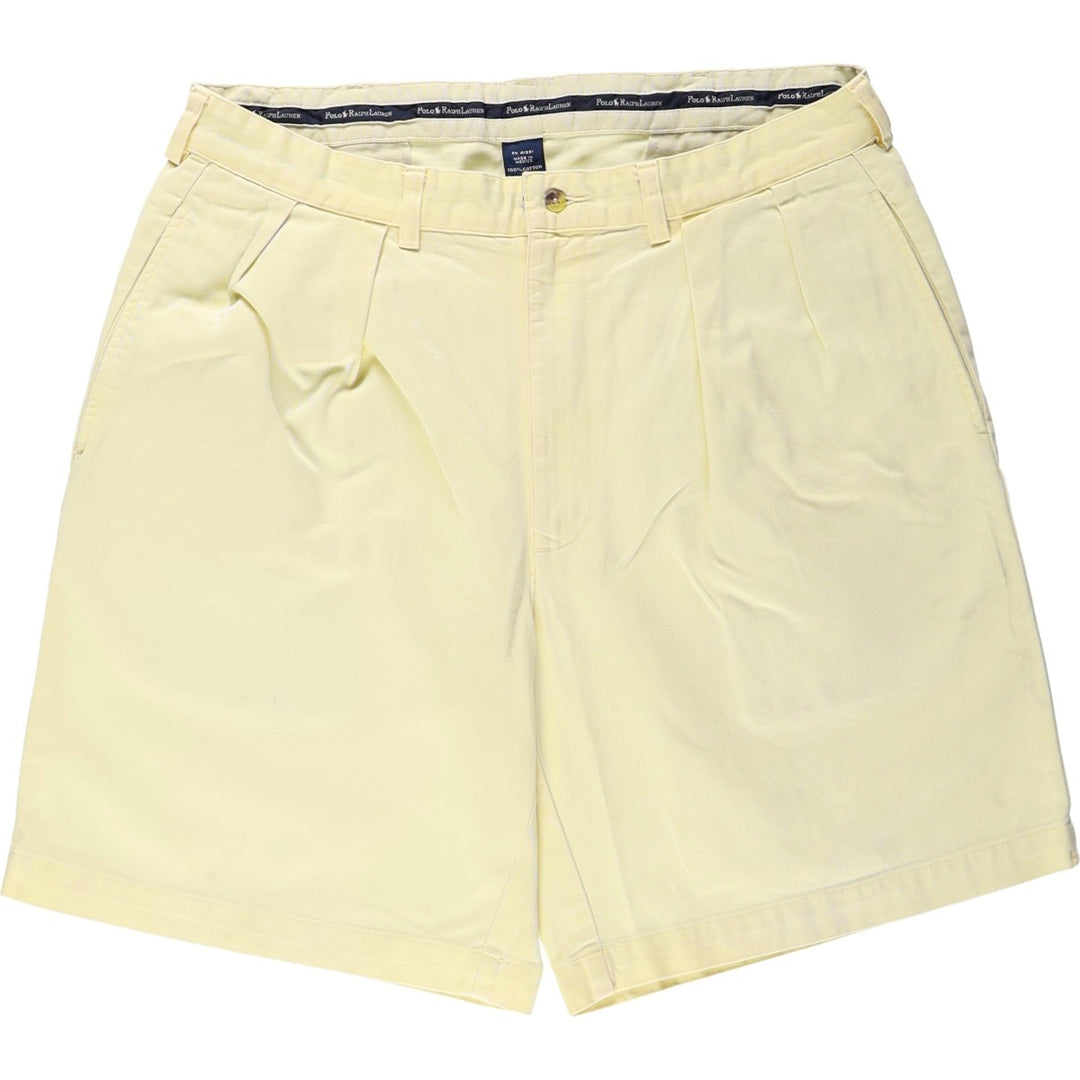 Ralph Lauren POLO RALPH LAUREN TYLER SHORT Two-pleat chino shorts Short pants Men's W35 equivalent cotton yellow type Vintage Second Hand