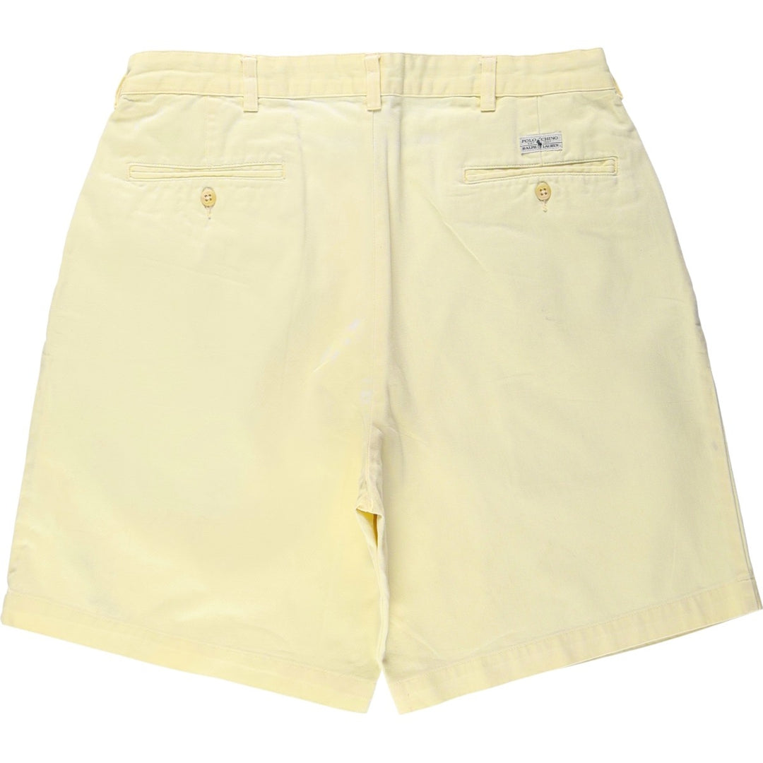 Ralph Lauren POLO RALPH LAUREN TYLER SHORT Two-pleat chino shorts Short pants Men's W35 equivalent cotton yellow type Vintage Second Hand