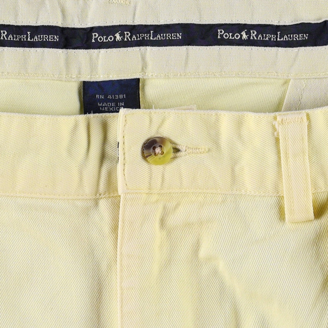 Ralph Lauren POLO RALPH LAUREN TYLER SHORT Two-pleat chino shorts Short pants Men's W35 equivalent cotton yellow type Vintage Second Hand