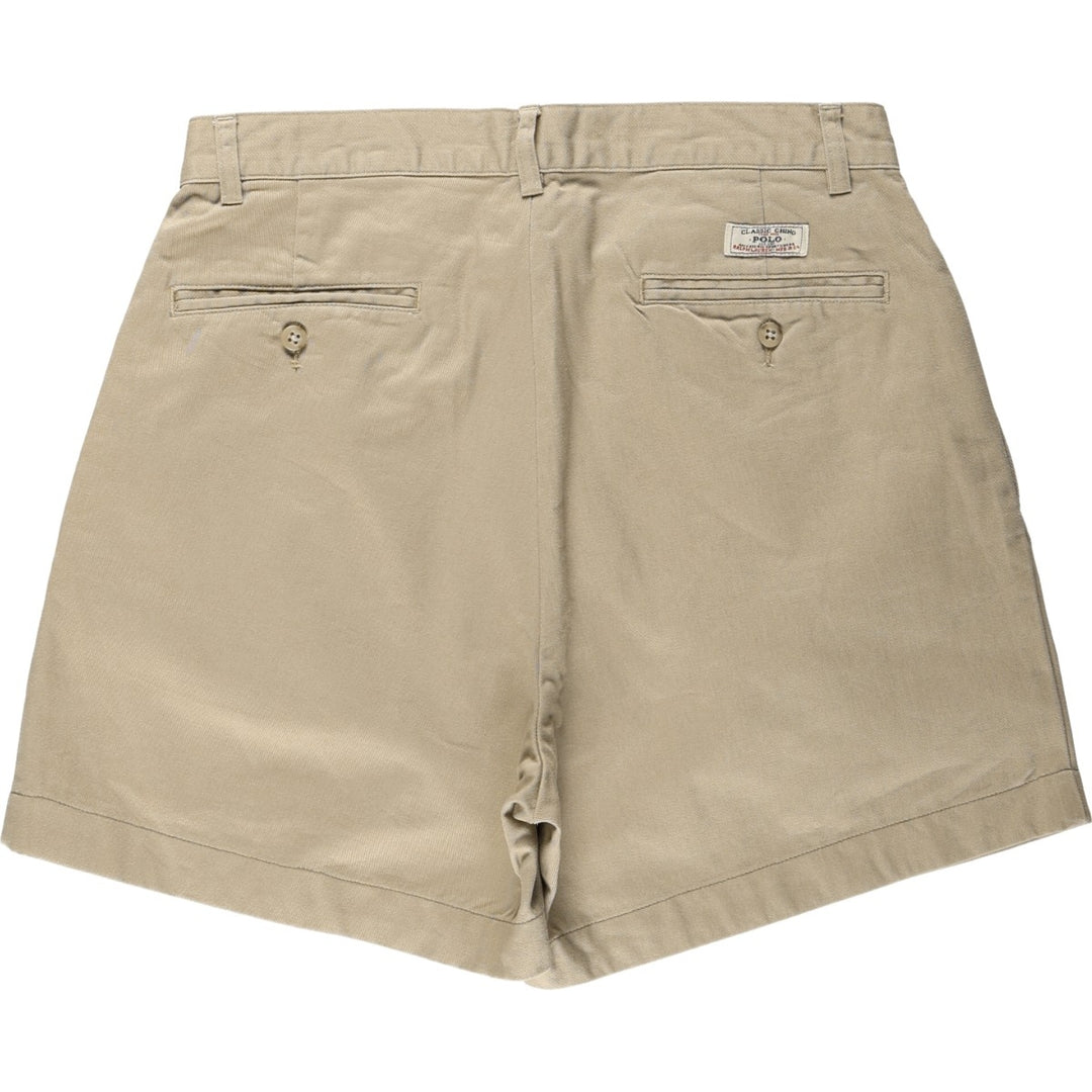 Ralph Lauren POLO by Ralph Lauren ANDREW SHORT Two-pleat chino shorts, short pants, men's size W31 cotton Beige type Vintage Second Hand
