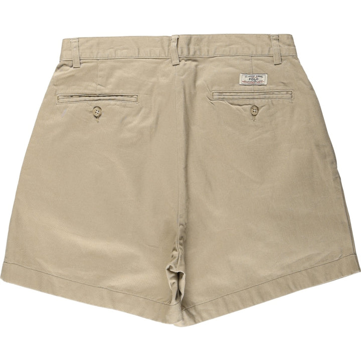 Ralph Lauren POLO by Ralph Lauren ANDREW SHORT Two-pleat chino shorts, short pants, men's size W31 cotton Beige type Vintage Second Hand