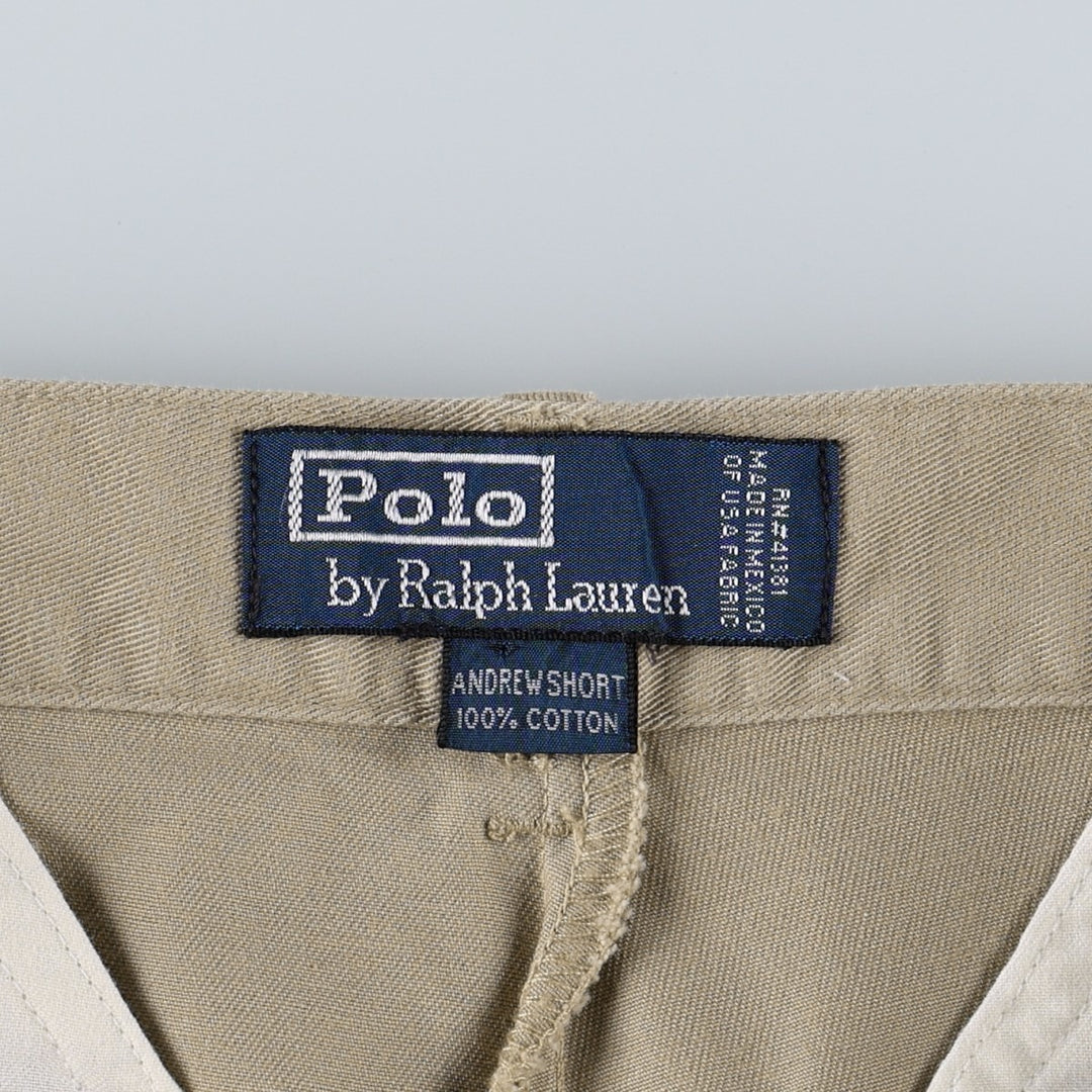 Ralph Lauren POLO by Ralph Lauren ANDREW SHORT Two-pleat chino shorts, short pants, men's size W31 cotton Beige type Vintage Second Hand