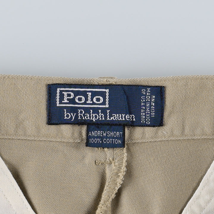 Ralph Lauren POLO by Ralph Lauren ANDREW SHORT Two-pleat chino shorts, short pants, men's size W31 cotton Beige type Vintage Second Hand