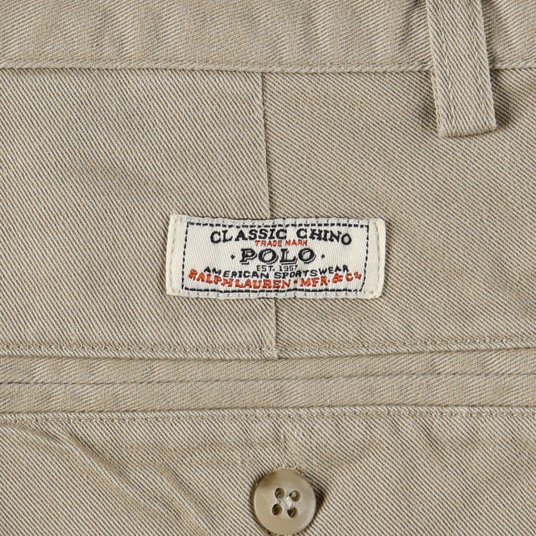 Ralph Lauren POLO by Ralph Lauren ANDREW SHORT Two-pleat chino shorts, short pants, men's size W31 cotton Beige type Vintage Second Hand