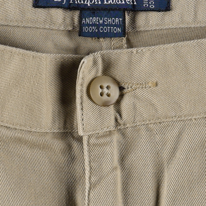 Ralph Lauren POLO by Ralph Lauren ANDREW SHORT Two-pleat chino shorts, short pants, men's size W31 cotton Beige type Vintage Second Hand