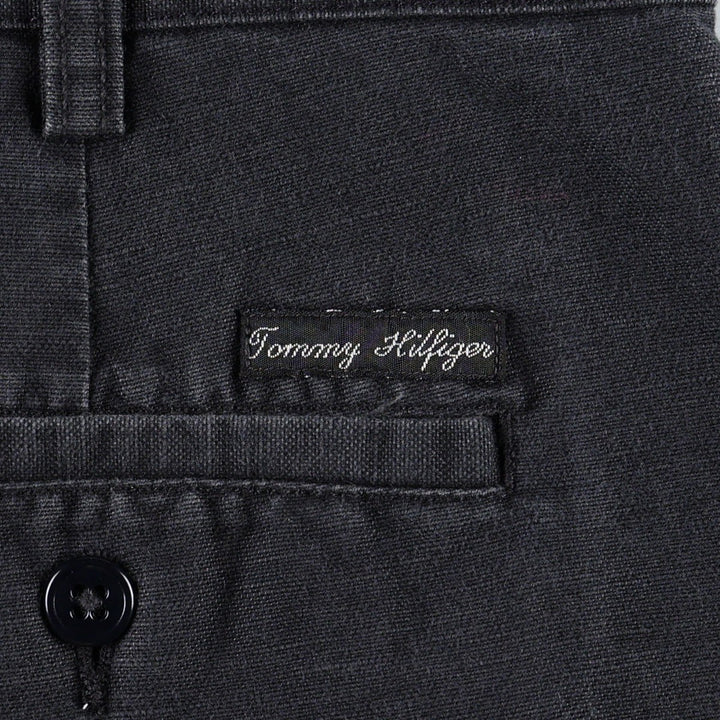 Tommy Hilfiger two-pleat cotton x linen shorts, men's size W37 (approx.) linen navy blue type Vintage Second Hand