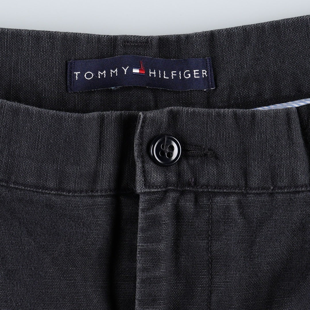 Tommy Hilfiger two-pleat cotton x linen shorts, men's size W37 (approx.) linen navy blue type Vintage Second Hand