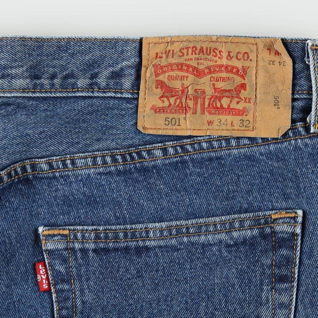 Levi's 501 straight denim pants for men, size W37 cotton blue type Vintage Second Hand