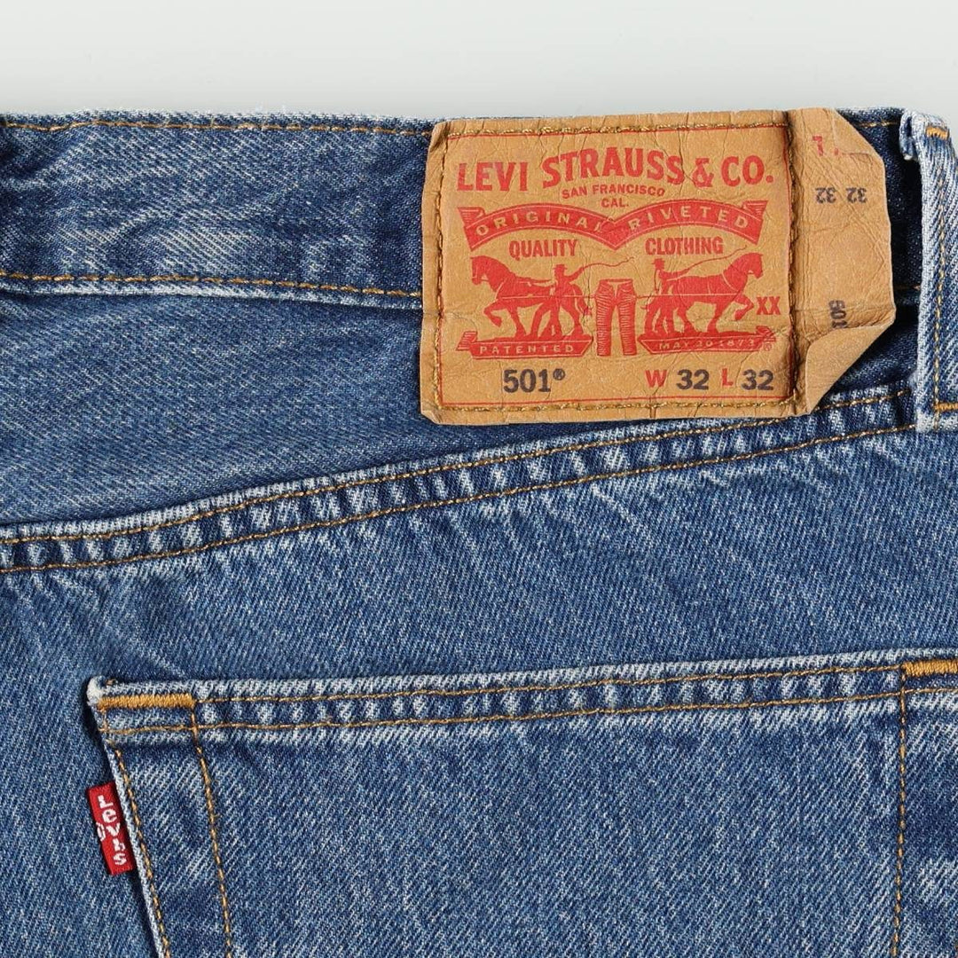 Levi's 501 straight denim pants for men, size W32 cotton blue type Vintage Second Hand