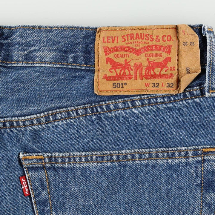 Levi's 501 straight denim pants for men, size W32 cotton blue type Vintage Second Hand