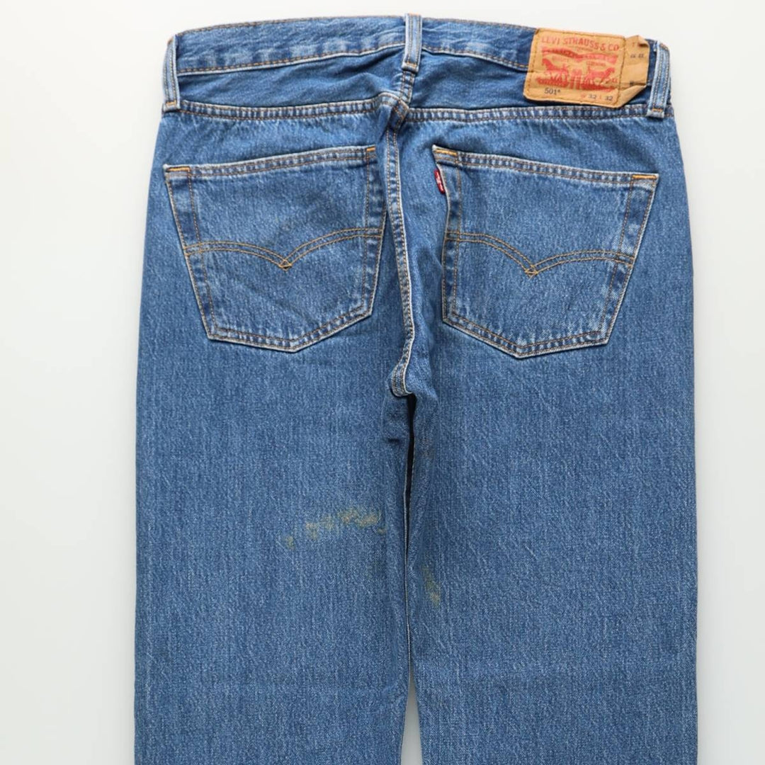Levi's 501 straight denim pants for men, size W32 cotton blue type Vintage Second Hand