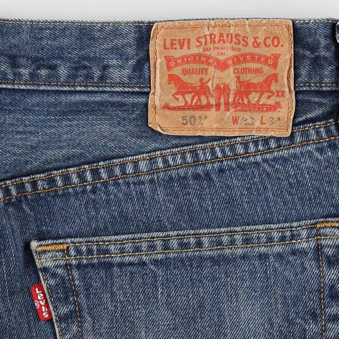 Levi's 501 straight denim pants for men, size W34 cotton blue type Vintage Second Hand