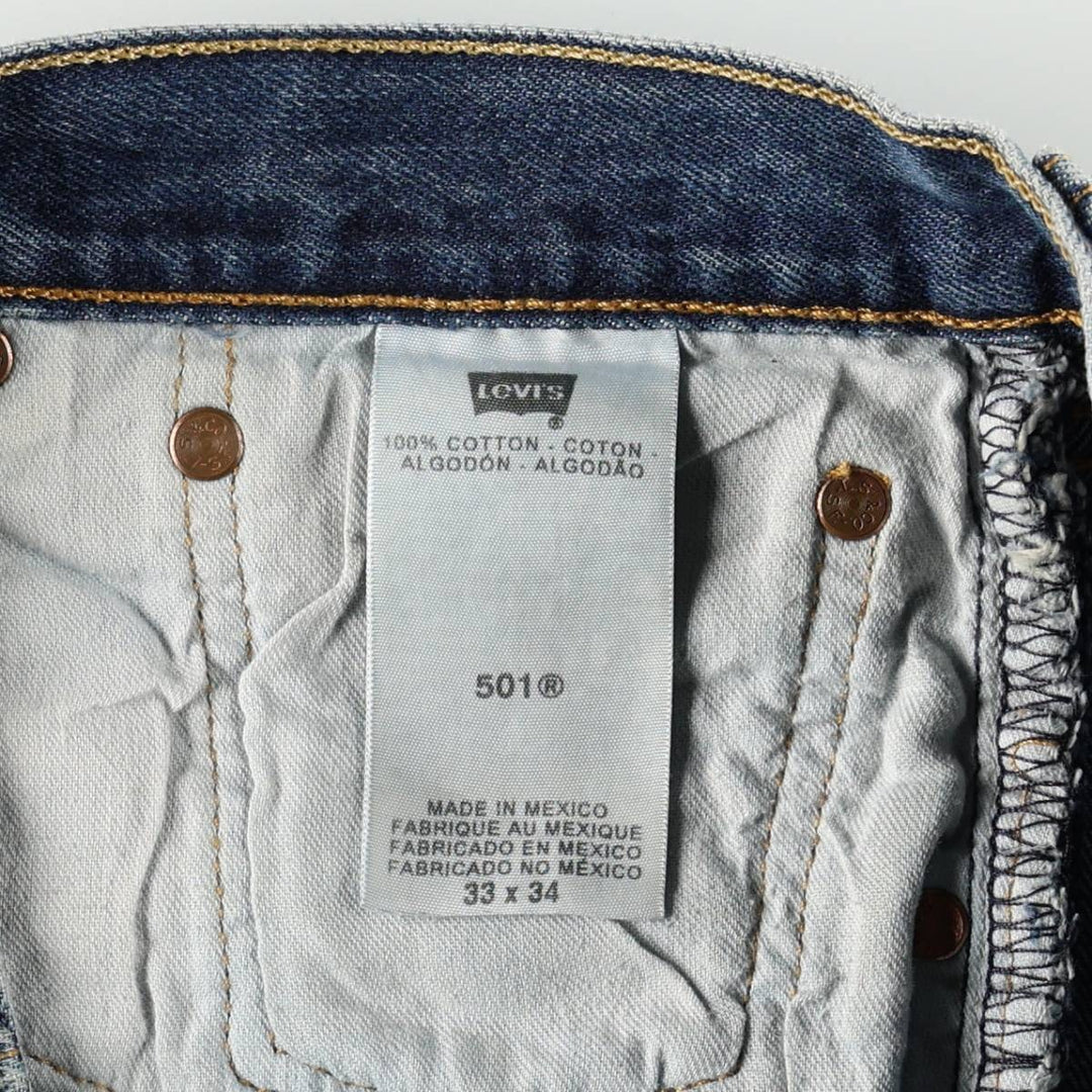 Levi's 501 straight denim pants for men, size W34 cotton blue type Vintage Second Hand