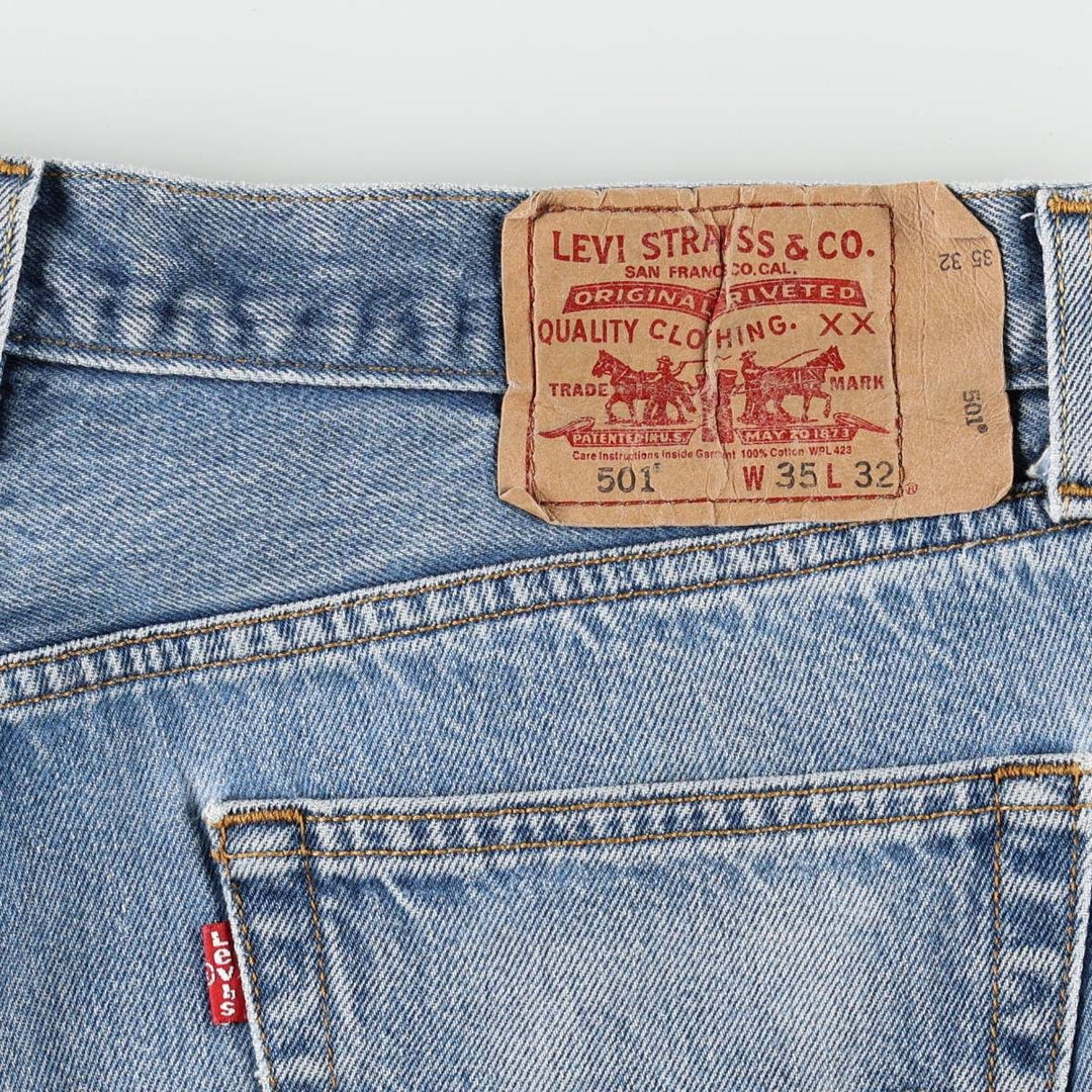 Levi's 501 straight denim pants for men, size W34 cotton blue type Vintage Second Hand