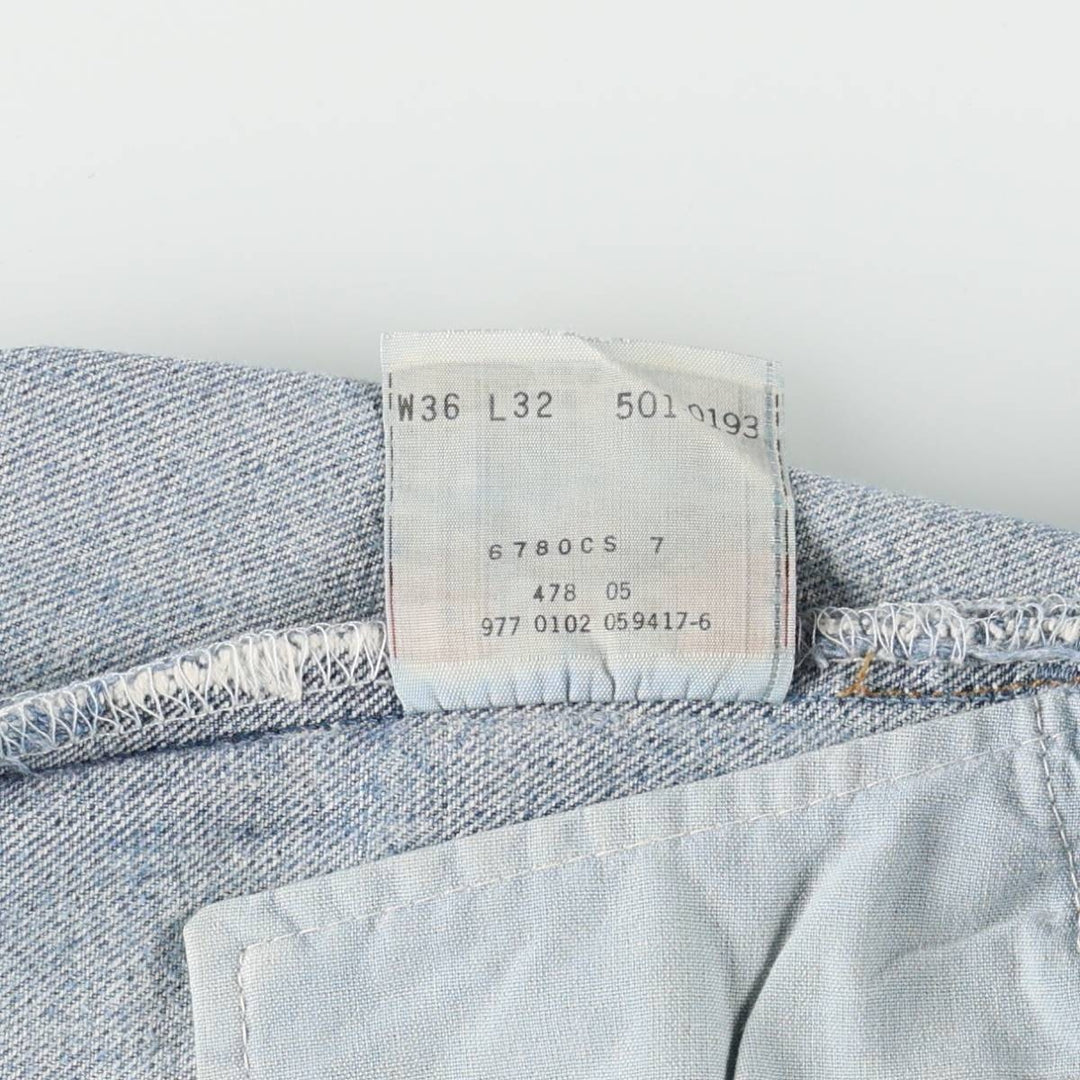 00'S Levi's 501 straight denim pants for men, size W34 cotton blue type Vintage Second Hand