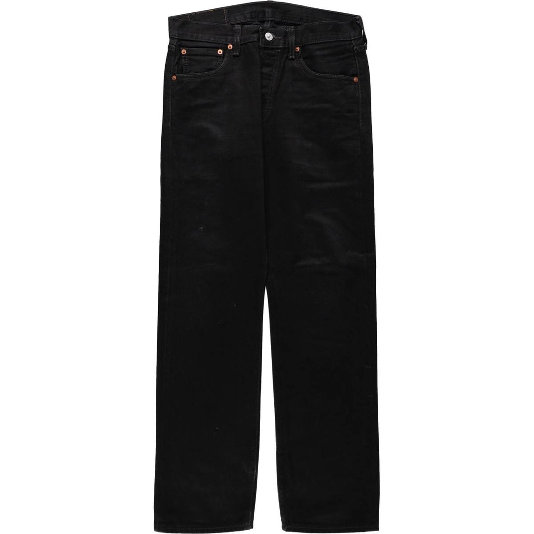 Levi's 501 Black Denim Straight Denim Pants Men's W31 equivalent cotton black type Vintage Second Hand