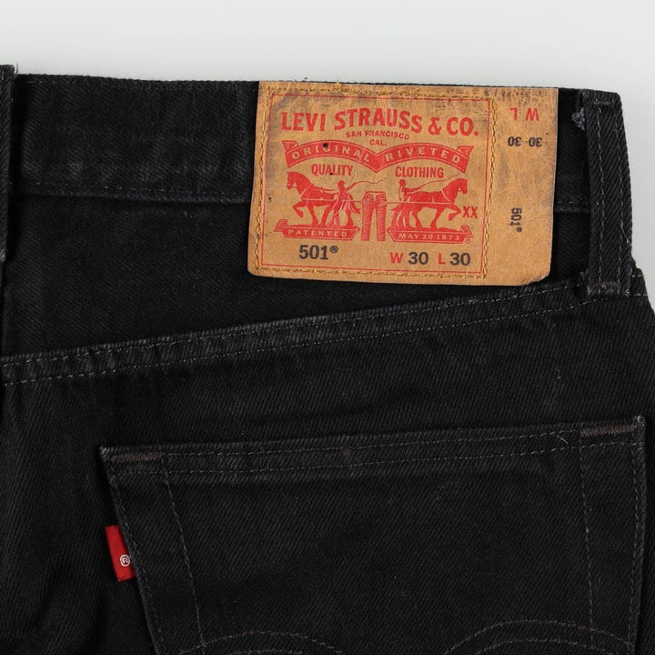Levi's 501 Black Denim Straight Denim Pants Men's W31 equivalent cotton black type Vintage Second Hand
