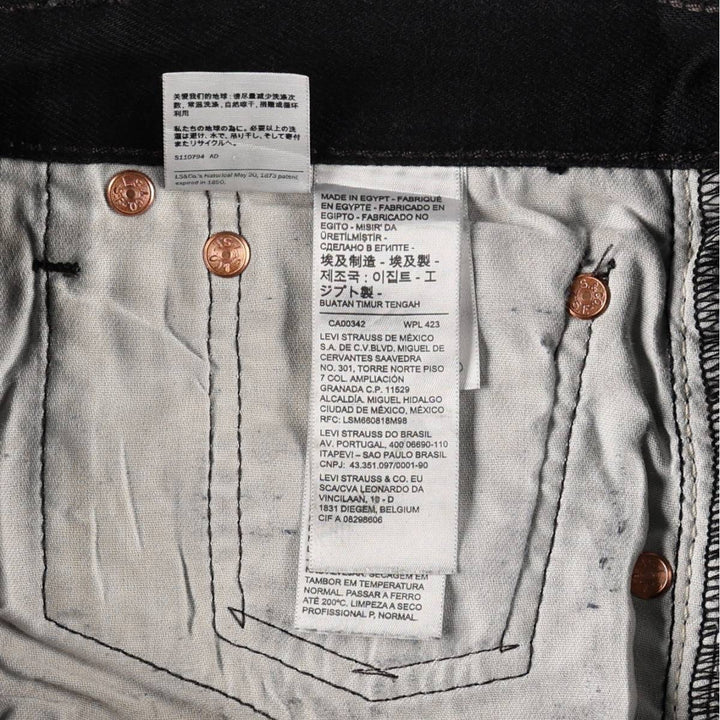 Levi's 501 Black Denim Straight Denim Pants Men's W31 equivalent cotton black type Vintage Second Hand