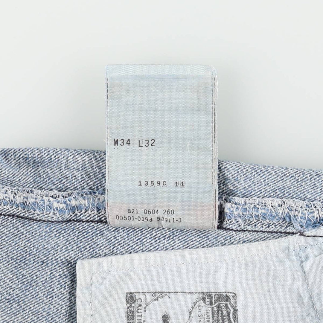 00'S Levi's 501 straight denim pants for men, size W34 cotton blue type Vintage Second Hand