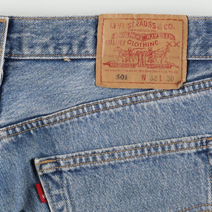 2000'S Levi's 501 Straight Denim Pants, Made in USA, Men's Size W32 (approx.) cotton blue type Vintage Second Hand
