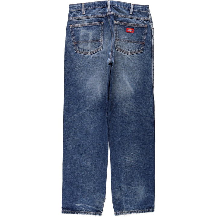 Dickies Regular Fit Straight Denim Pants, Men's Size W34 (approx.) cotton blue type Vintage Second Hand