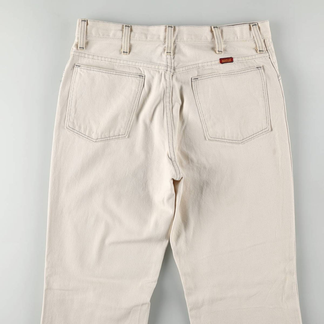 90'S Rustler White Denim Tapered Jeans, Made in USA, Men's Size W32 (approx.), Vintage unclear white type Vintage Second Hand