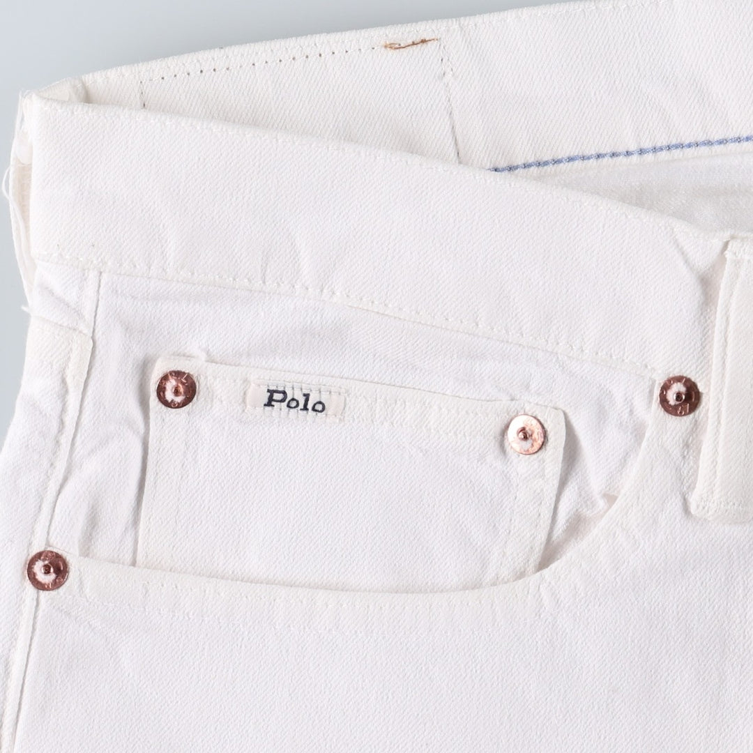 Ralph Lauren POLO RALPH LAUREN tapered denim pants for men, W38 equivalent cotton white type Vintage Second Hand