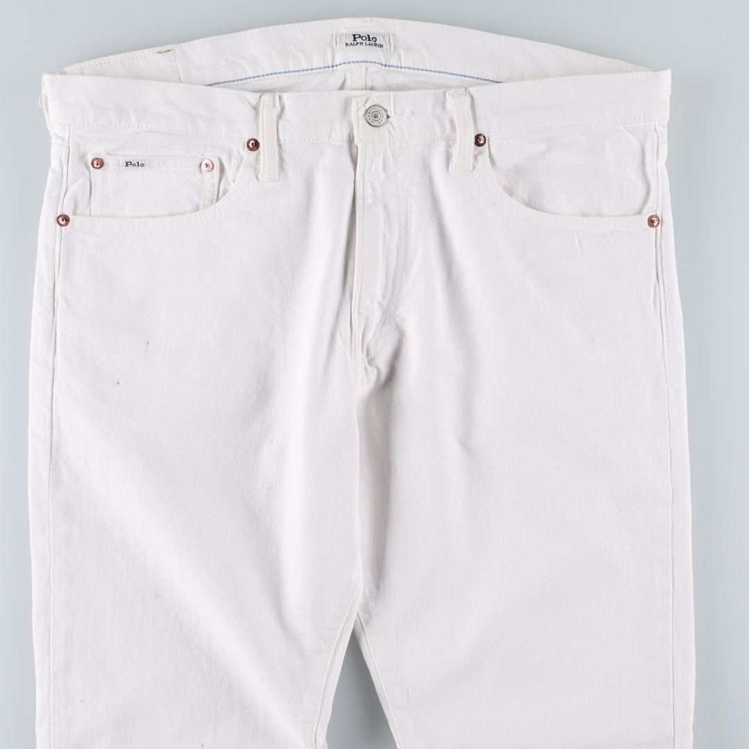 Ralph Lauren POLO RALPH LAUREN tapered denim pants for men, W38 equivalent cotton white type Vintage Second Hand