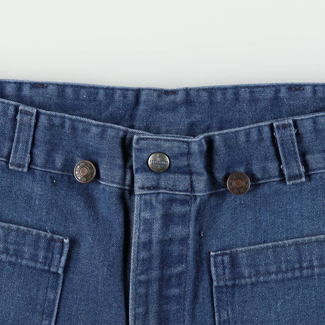 1970'S US Navy Seafarer Military Denim Sailor Pants, Men's Size W33 (approx.), Vintage cotton blue type Vintage Second Hand