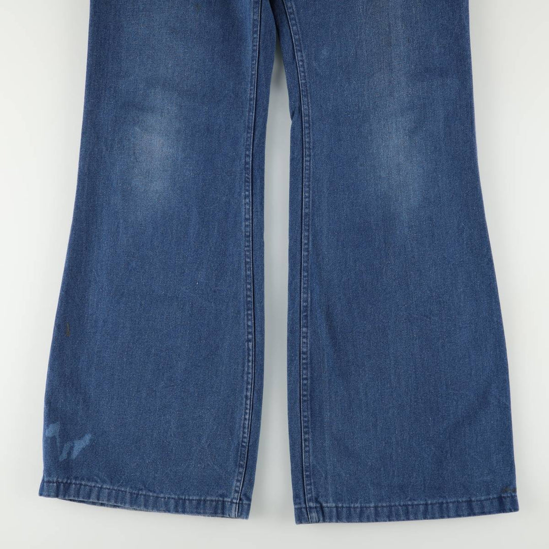 1970'S US Navy Seafarer Military Denim Sailor Pants, Men's Size W33 (approx.), Vintage cotton blue type Vintage Second Hand