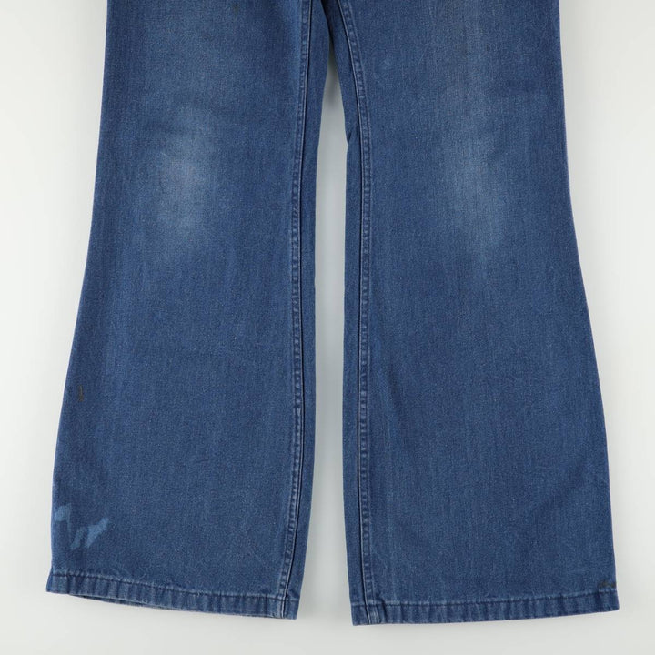 1970'S US Navy Seafarer Military Denim Sailor Pants, Men's Size W33 (approx.), Vintage cotton blue type Vintage Second Hand