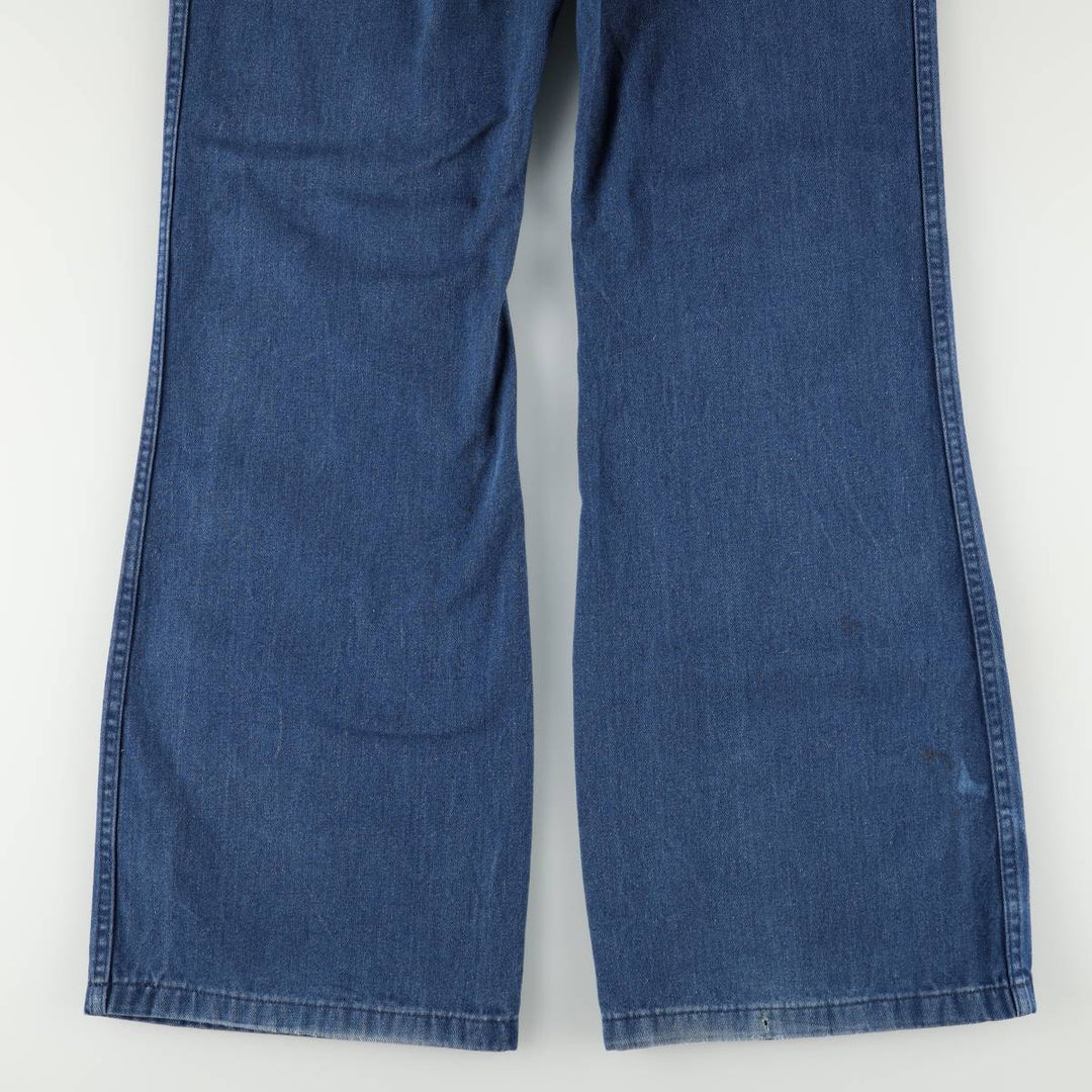 1970'S US Navy Seafarer Military Denim Sailor Pants, Men's Size W33 (approx.), Vintage cotton blue type Vintage Second Hand