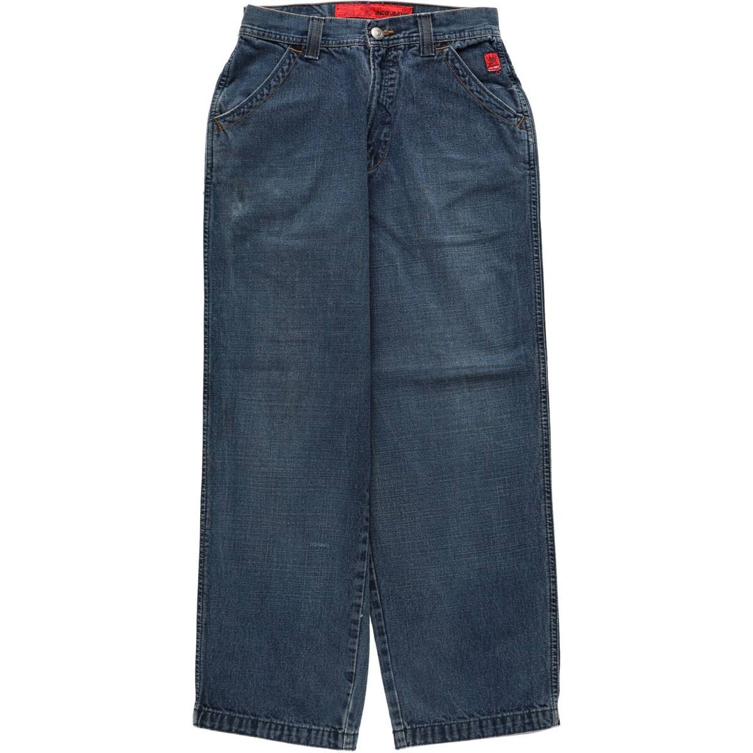 2000'S JNCO JEANS Skull Pattern Tapered Denim Pants, Women's Size L (W29 equivalent) cotton blue type Vintage Second Hand