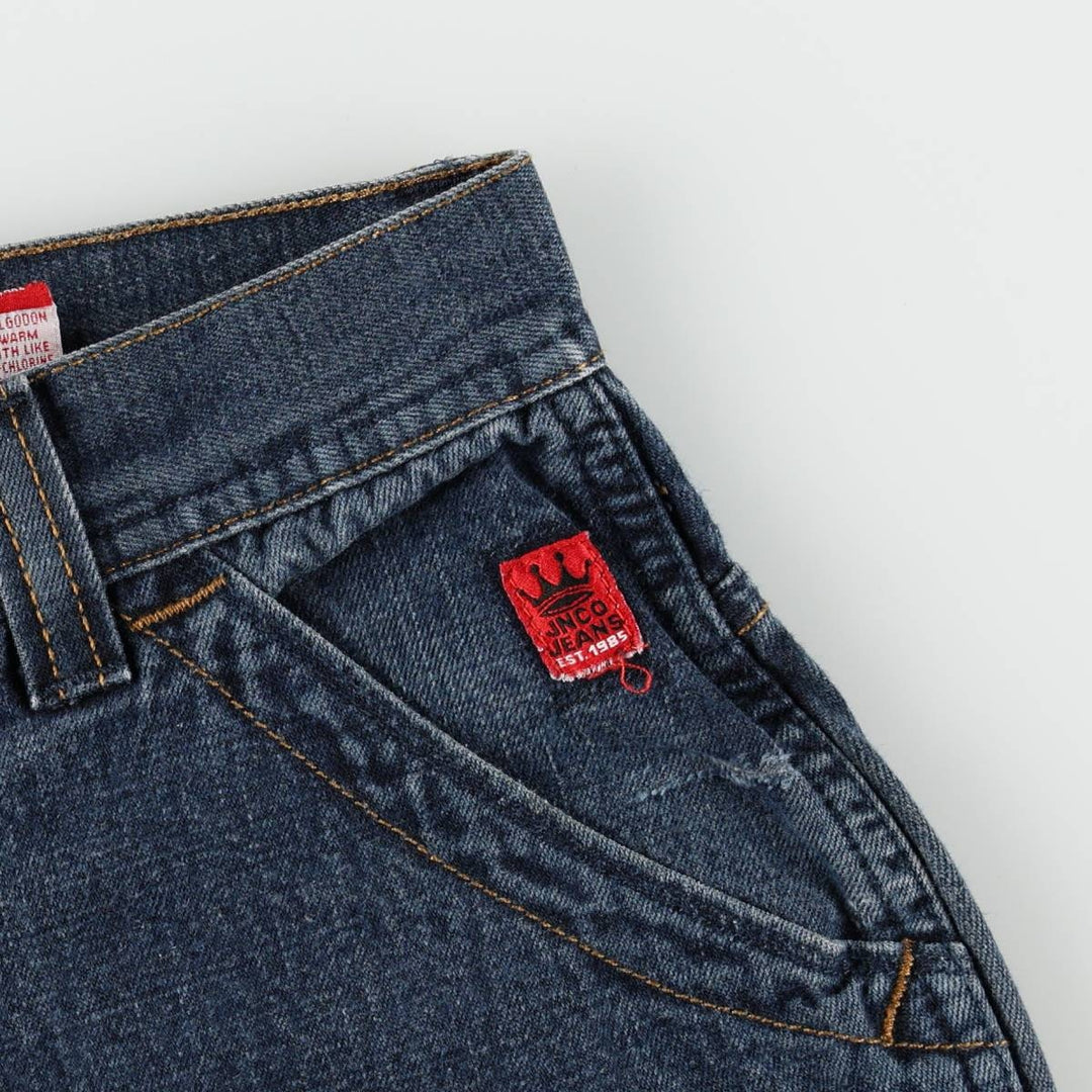 2000'S JNCO JEANS Skull Pattern Tapered Denim Pants, Women's Size L (W29 equivalent) cotton blue type Vintage Second Hand