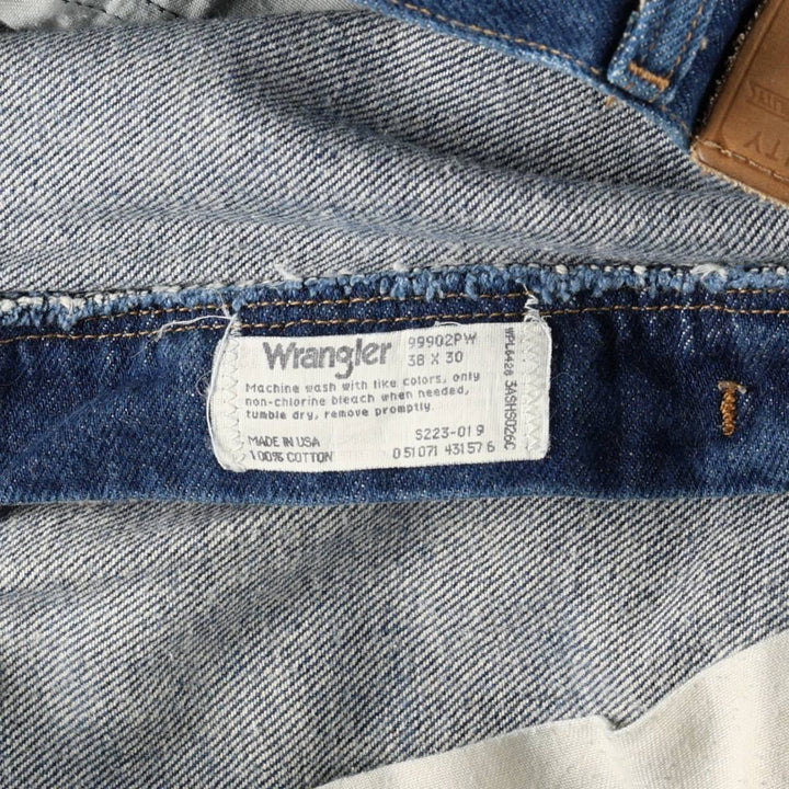 80s-90'S Wrangler Tapered Denim Pants, Made in USA, Men's Size W37 (approx.), Vintage cotton blue type Vintage Second Hand