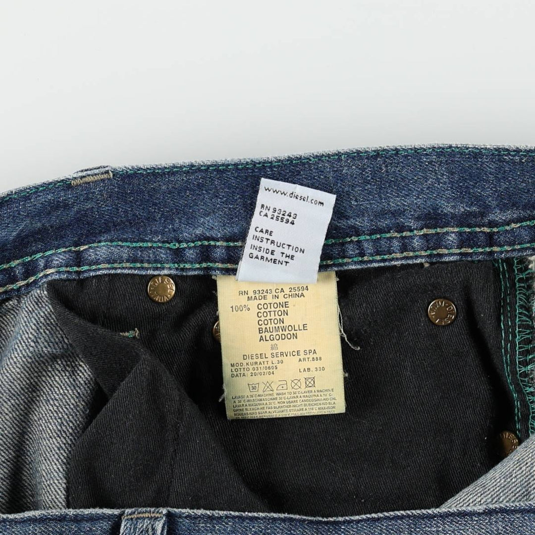 Diesel straight-leg denim pants, men's size W36 (approx.) cotton blue type Vintage Second Hand