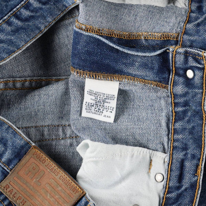 2000'S Ralph Lauren POLO JEANS COMPANY Straight Denim Pants, Women's XXL (equivalent to W36) cotton blue type Vintage Second Hand