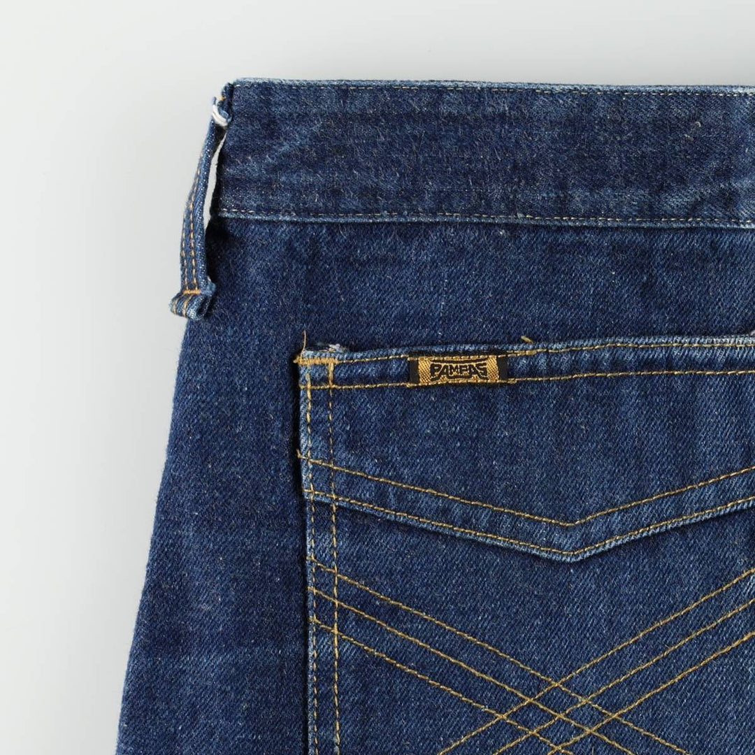 Flared denim pants, men's size W34 (approx.), vintage. cotton blue type Vintage Second Hand