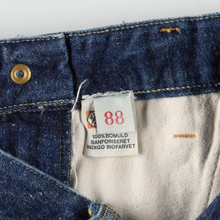Flared denim pants, men's size W34 (approx.), vintage. cotton blue type Vintage Second Hand