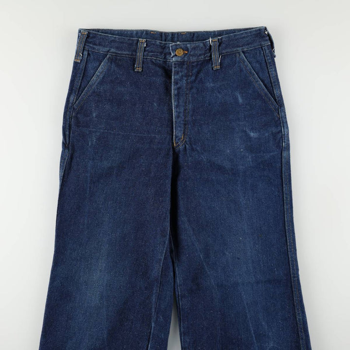 Flared denim pants, men's size W34 (approx.), vintage. cotton blue type Vintage Second Hand