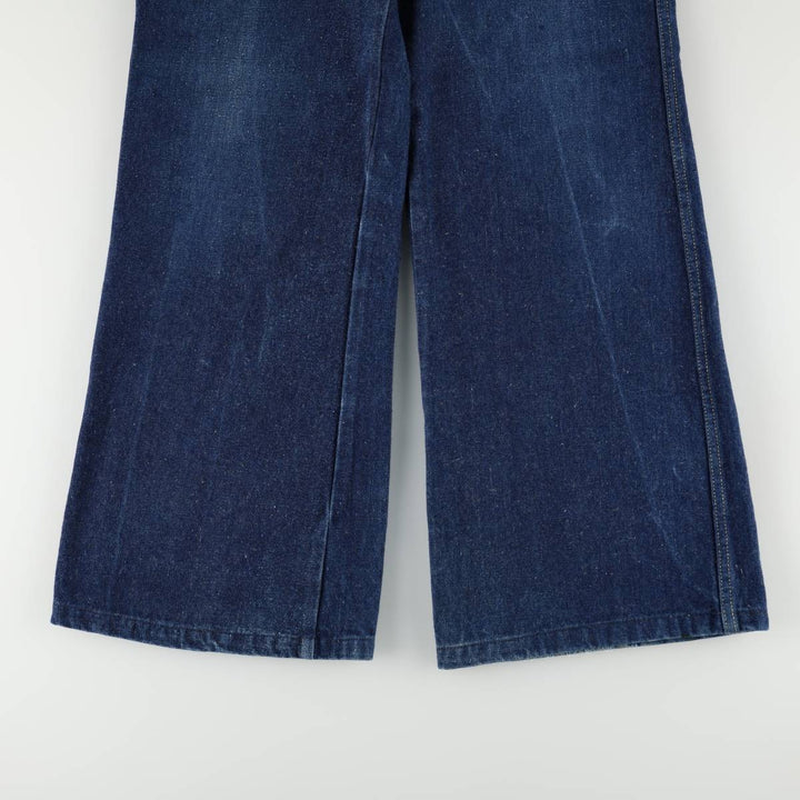 Flared denim pants, men's size W34 (approx.), vintage. cotton blue type Vintage Second Hand