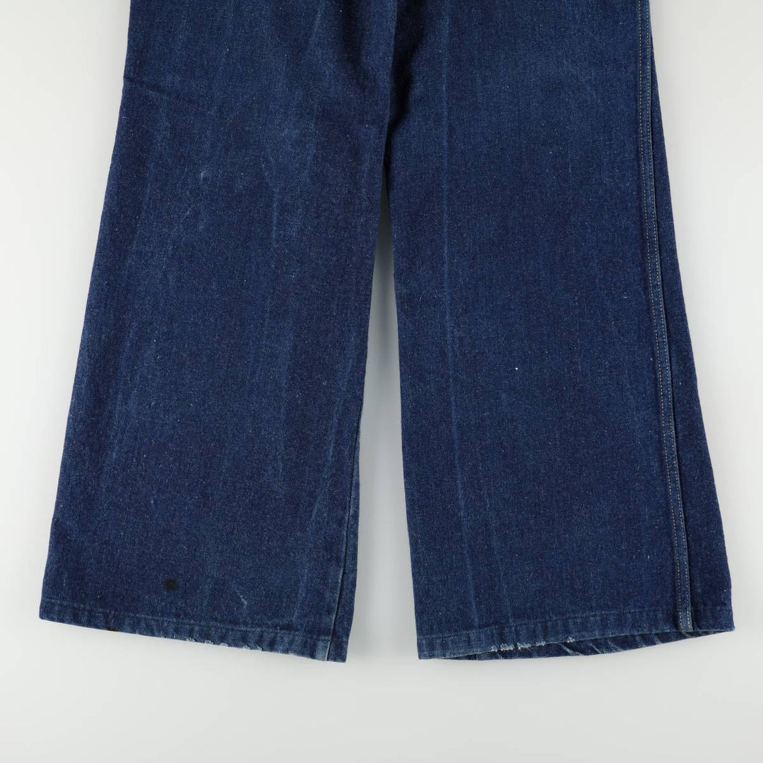 Flared denim pants, men's size W34 (approx.), vintage. cotton blue type Vintage Second Hand